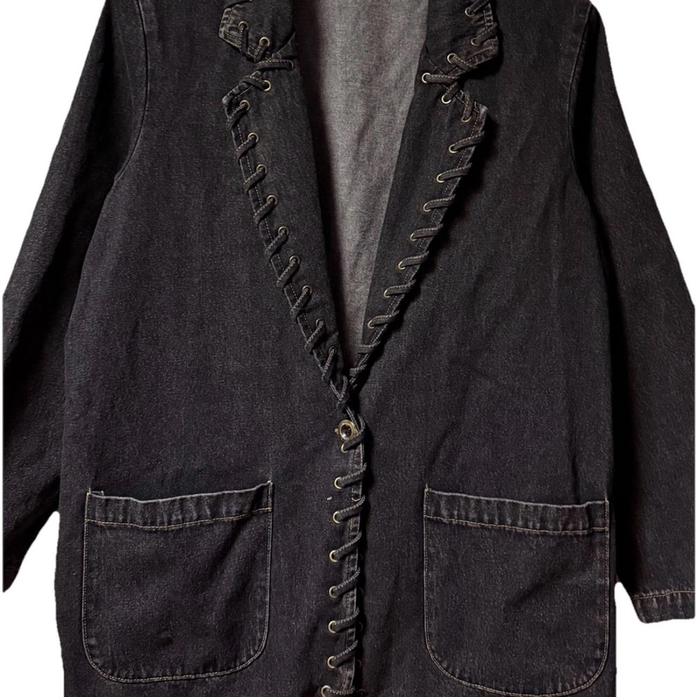 Newport News ~ Women’s ~ Jacket ~ XL ~ Denim ~ Black ~ Cotton ~ Vintage